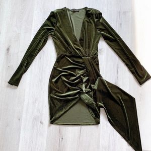 Green Velvet Dress